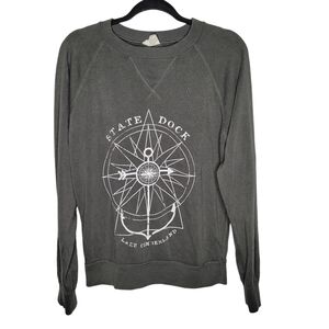 Vintage Y2K Kentucky Lake Cumberland Compass Crewneck Sweatshirt in Grey